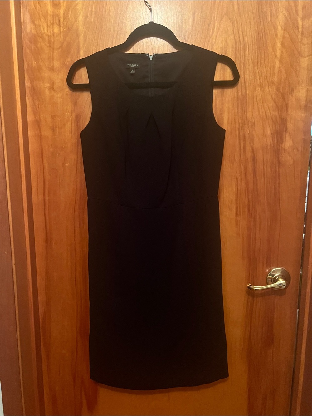 Talbots Classic Black Sleeveless Sheath Midi Dress
